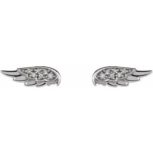 Accented Angel Wing Earrings   